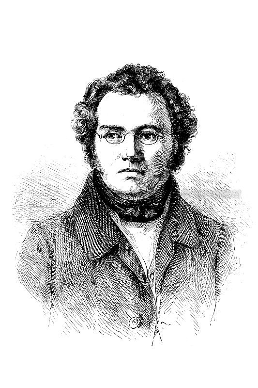 弗朗茨・彼得・舒伯特(1797年1月31日- 1828年11月19日)，奥地利古典主义晚期和浪漫主义早期的作曲家